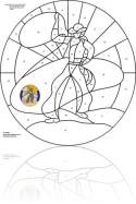 free stained glass pattern cowboy