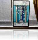 stained glass art- menorha